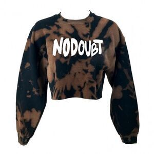 NO DOUBT Ska Punk Rock Band Rap Acid Wash Cropped Crop Top Crewneck Sweatshirt
